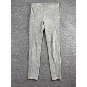 Kavu Knit Leggings Women's M Gray Corduroy Velour Pocket Pull On Pants